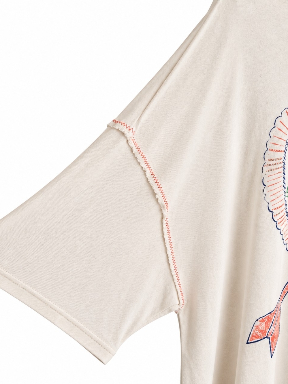 Free People We The Free Love Rose Tee L Ivory Oversized Graphic T-Shirt Boho - Picture 4 of 13